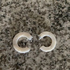 White Acrylic Hoop Earrings